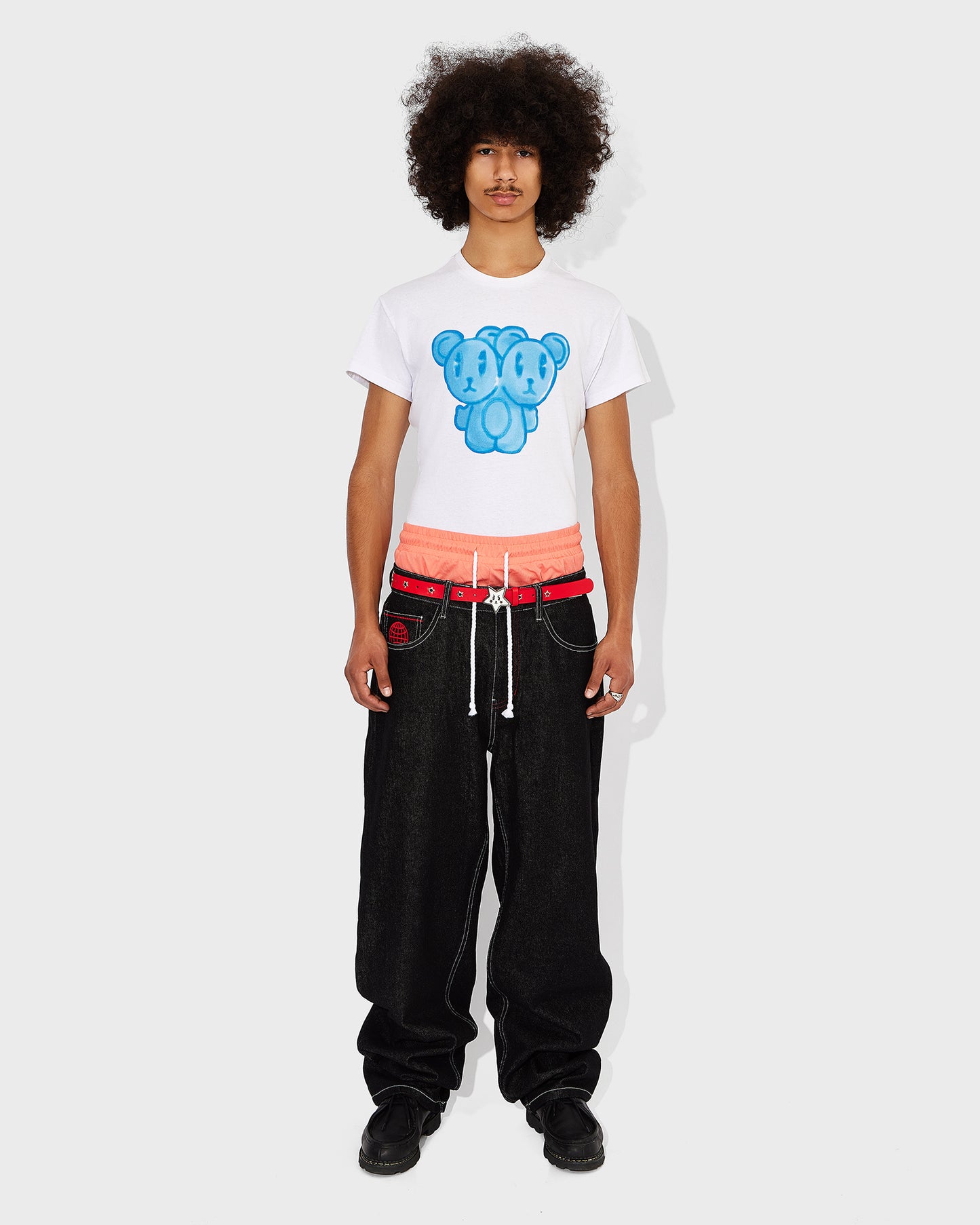 Men's Multi Pocket Jeans Red Stitch