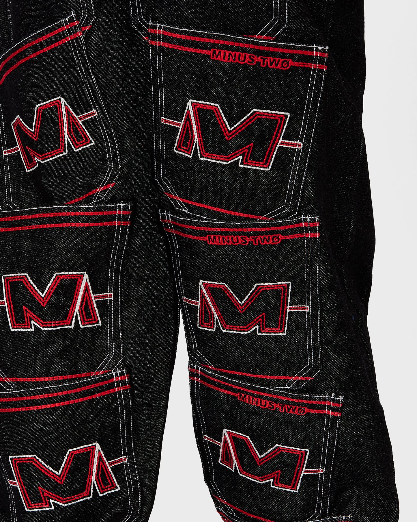 Men's Multi Pocket Jeans Red Stitch