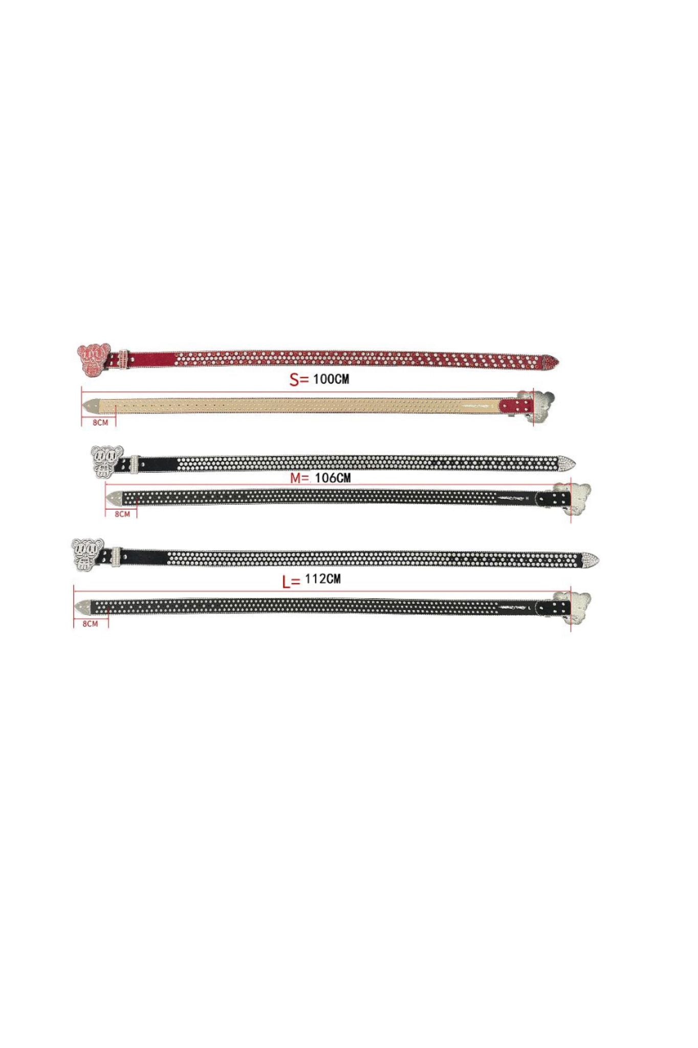 Ceinture strass mascotte Teddy (rouge)