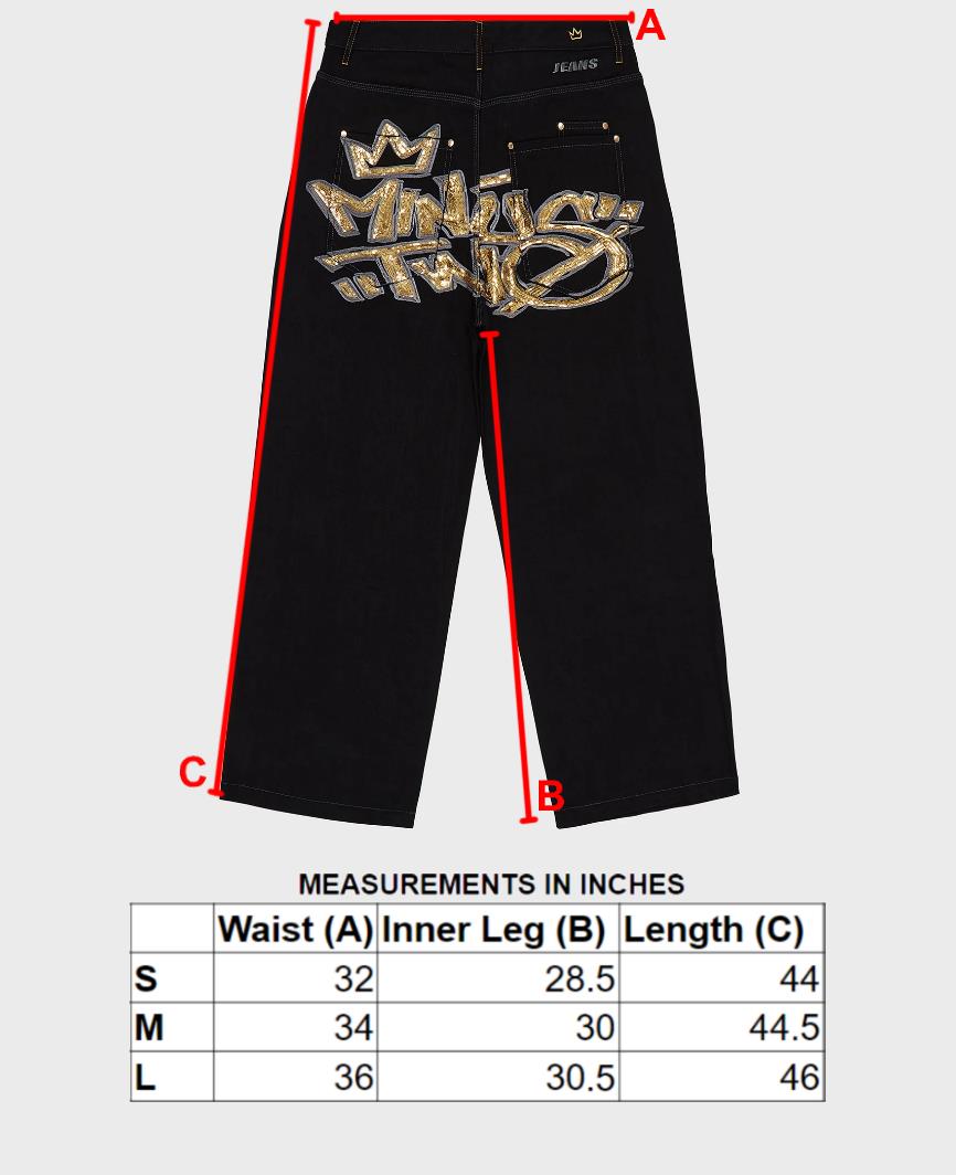 Super Baggy-Jeans mit Kronen-Logo
