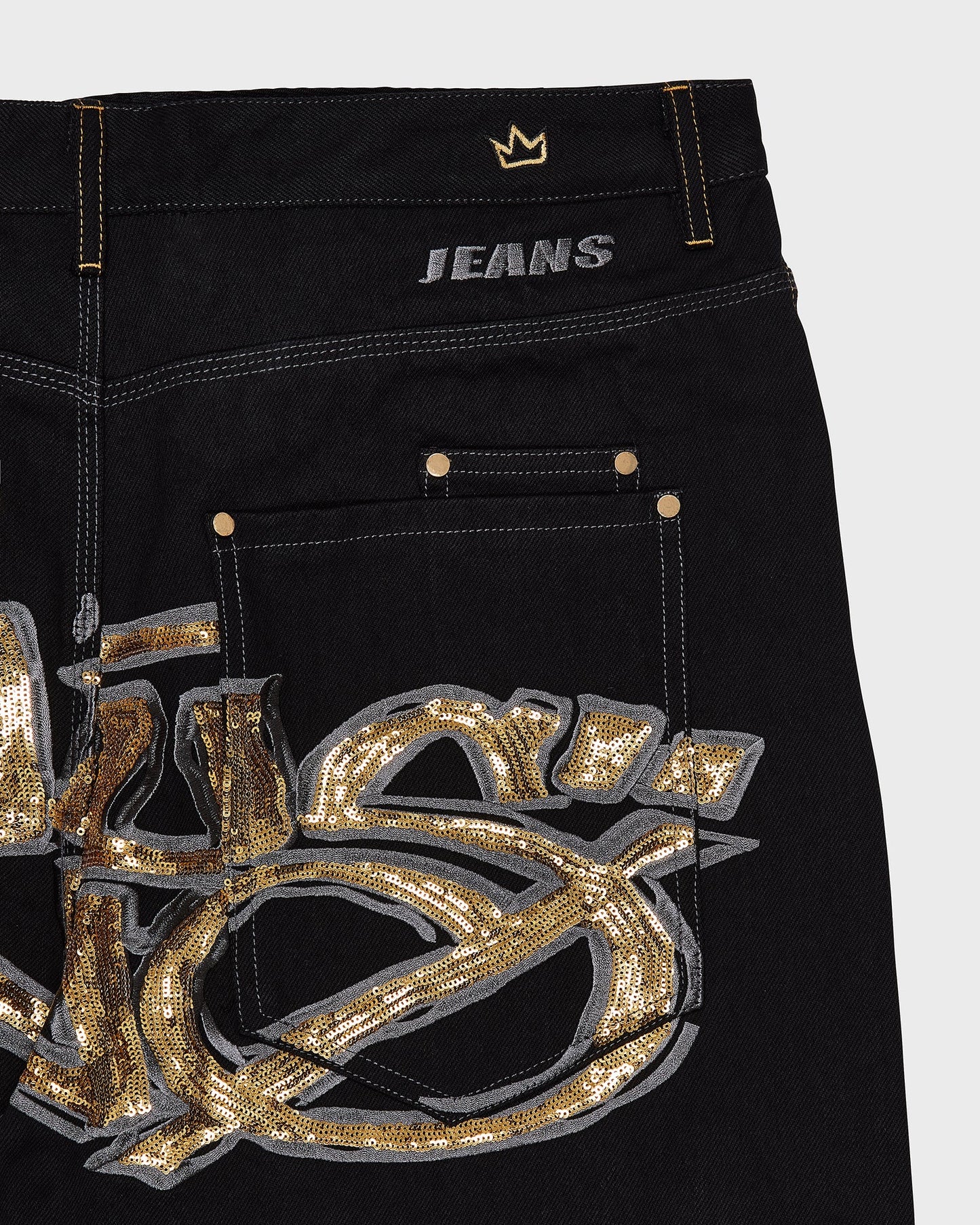 Super Baggy-Jeans mit Kronen-Logo
