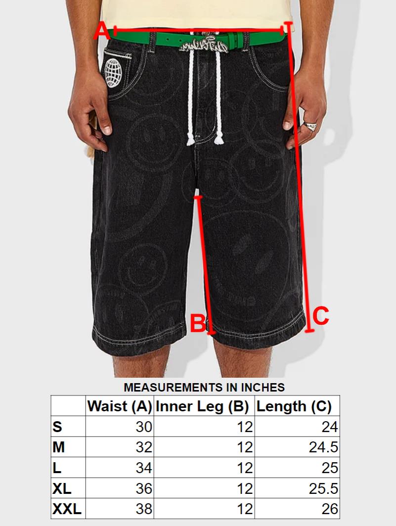 Black Smiley Jorts