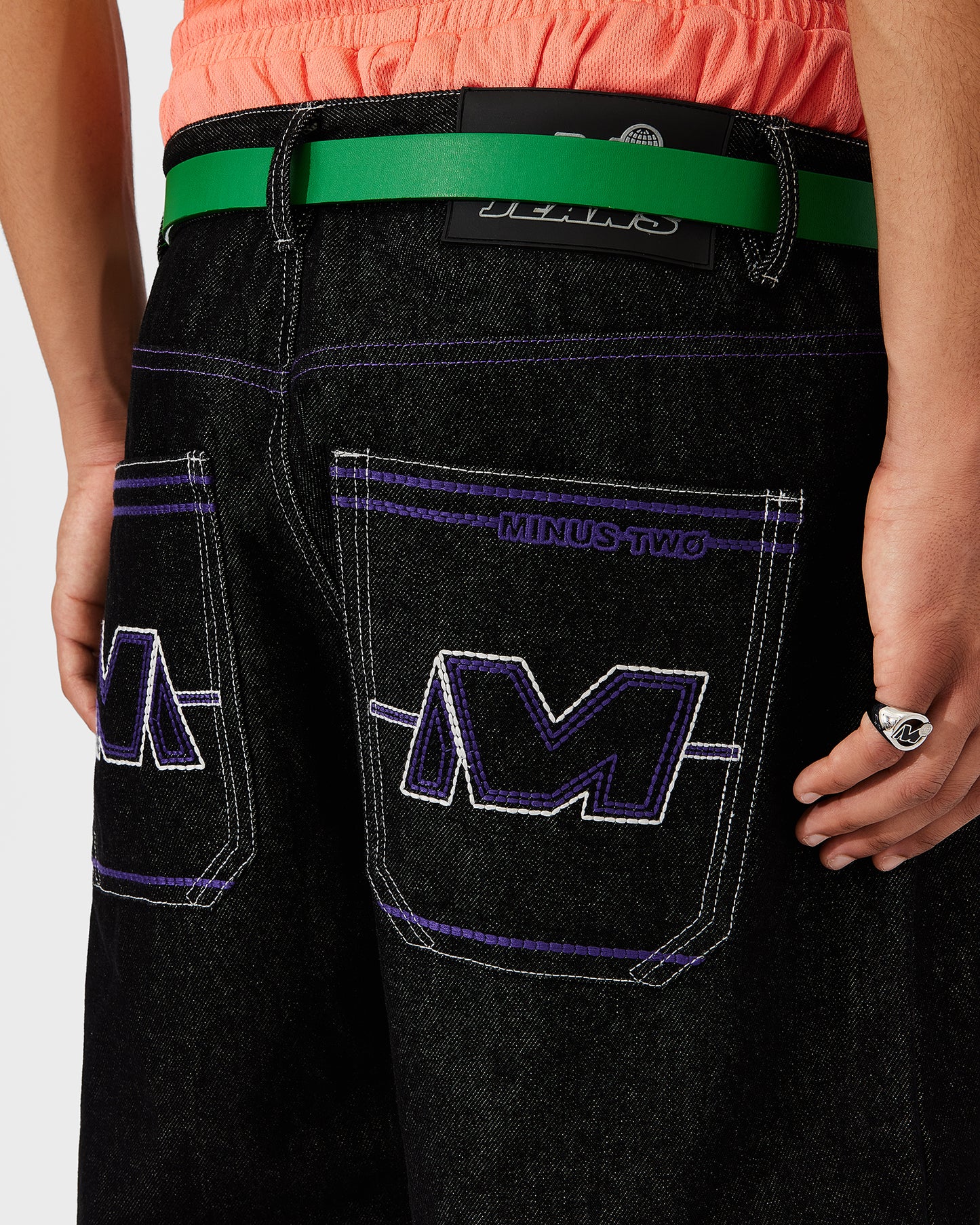 Men's Purple Stitch Classic Jeans 