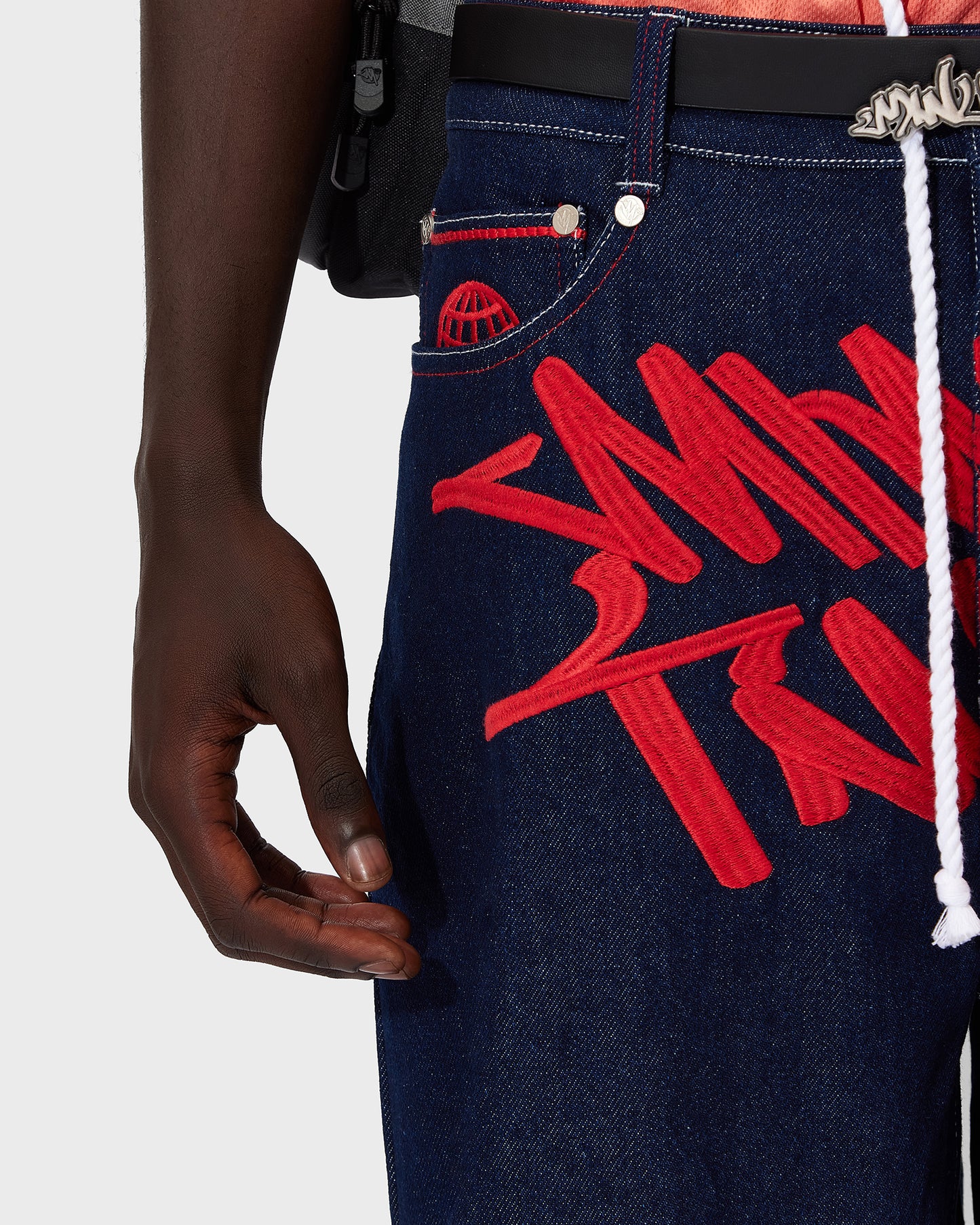 Blue Graff Jeans Red Logo 
