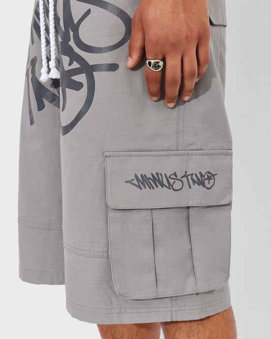 Men's Grey Graff Cargo Shorts