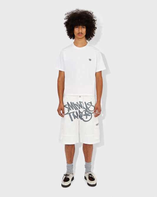 White Graff Cargo Shorts