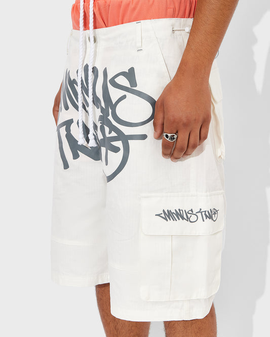 White Graff Cargo Shorts